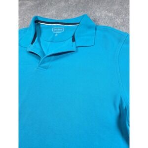 Club Room Performance Mens Polo Shirt Turquoise Blue Pique Short Sleeve Large